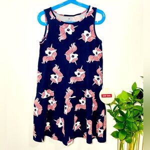 H&M Kids Dress Navy Blue with Unicorn Pattern